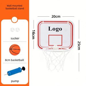 Ensemble de panneaux de basket-ball miniatures portables d'intérieur avec logo personnalisé imprimé, avec ballon en PVC et pompe pour enfants - Product Image 1