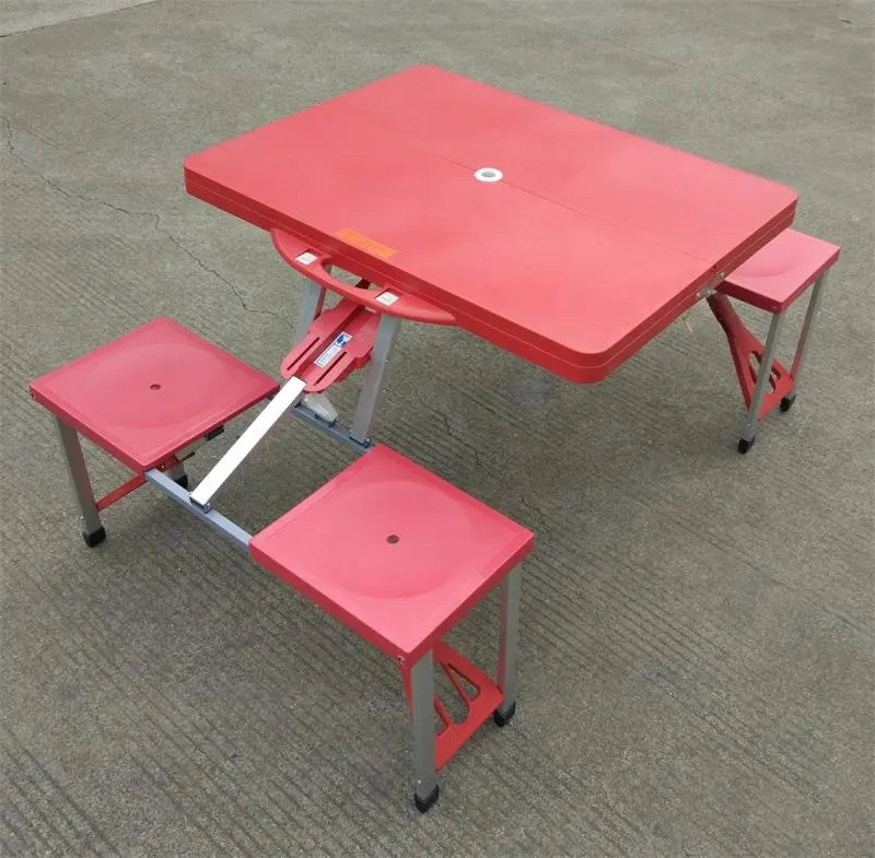 플라스틱 ABS PP 접이식 테이블과 의자 세트 1 테이블 4 좌석 휴대용 야외 가구 정원 비치 파티오 캠핑 피크닉 테이블 세트