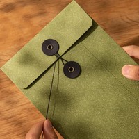 Carpeta de Archivo Ecológica Vintage de Papel Kraft Grueso con Cierre de Cuerda, Tamaño A5, Sobre Minimalista con Botón y Cuerda para Documentos