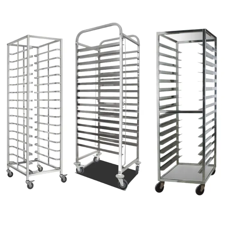 Support Customization Durable Stainless Steel/Aluminum Bakery and Drying Cooling Rack Trolley suitable for Baking Tray/Pan