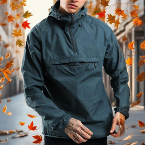 Chaqueta Cortavientos con Capucha para Hombre, Ligera, Ecológica, Resistente al Viento, Transpirable, Ropa Deportiva para Exteriores, Color Personalizado, Letra Premium - Product Image 2