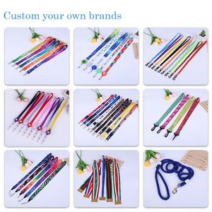 Low MOQ Whole Sale High Quality Plain <b>Lanyard</b> Solid Color in Stock Promotional Gift Custom logo Recycled <b>Polyester</b> <b>Lanyard</b> - Product Image 3