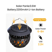 Lámpara Solar LED con Forma de Llama, Acero Inoxidable, Impermeable, 3 Modos, Carga Solar USB, Luz Decorativa Colgante para Jardín y Patio