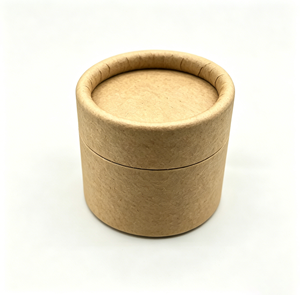 Empaquetado de tubo de papel Kraft cilíndrico respetuoso con el medio ambiente hecho a mano para materiales reciclados biodegradables de té y café - Product Image 1