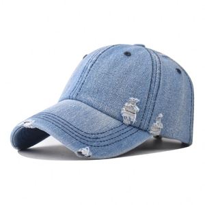 Gorra de béisbol vaquera de alta calidad para hombre y mujer, con logotipo personalizado, diseño con efecto desgastado, estilo deportivo y formal, característica de tela común - Product Image 4