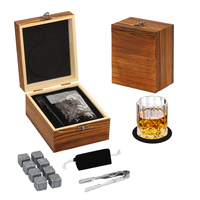 2 Verres en cristal de luxe Granit Ice Cube Stone Whisky Coffret cadeau en bois