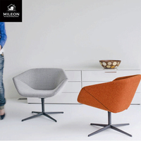 Chaise italienne simple en cuir, tissu, chambre modèle moderne d'hôtel, fauteuil rotatif personnalisé et simple pour salon, avec ascenseur en métal