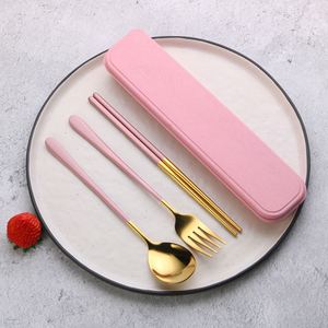 Ensemble de couverts écologiques en acier inoxydable pour enfants, baguettes polies avec étui de voyage pour pique-niques - pour hôtels - Product Image 6