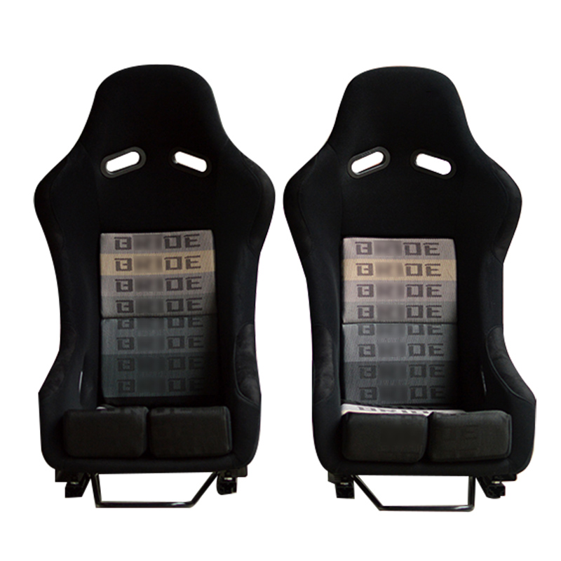 Asiento de carreras con bordado de gamuza Alcantara negra EDDYSTAR, respaldo fijo personalizado, asientos de cubo de carreras