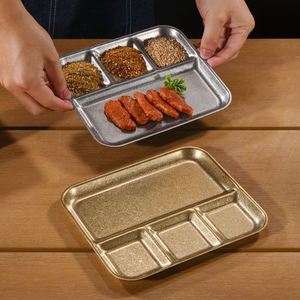 Korean Style Stainless Steel Divided Dip Bowls Sauce Plate Seasoning Dipping Condiment <b>Tray</b> for <b>BBQ</b> Vinegar Spice Ketchup - Product Image 3