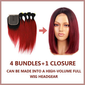 Paquetes de mezcla de embalaje de cabello <span class=keywords><strong>con</strong></span> cierre Extensión de cabello humano para <span class=keywords><strong>trenzas</strong></span> Color peruano Hueso recto 2024 Rubio Ombre Rojo Marrón - Product Image 3