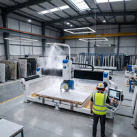 Machine de découpe de pierre CNC 5 axes pour comptoirs de cuisine et de salle de bain, et machine de profilage des bords pour marbre et granit