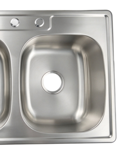 Lavello da Cucina a Doppia Vasca in Acciaio Inox Stile Classico, <span class=keywords><strong>Dimensioni</strong></span> 840*560mm - Product Image 4