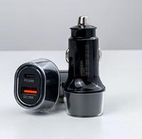 Adaptateur de voiture double port PD PPS 30W pour le dernier iPhone avec lumière LED, chargeur de voiture USB C 30W à charge super rapide