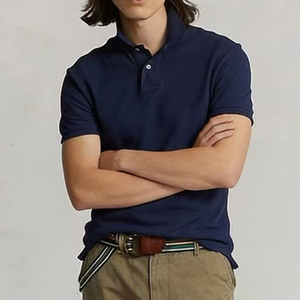 Polo à manches courtes uni, nouvelle conception 2026-2026, style décontracté chic, absorbant et respirant - Product Image 5