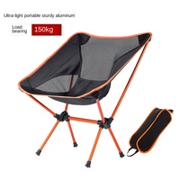 Chaise pliante lunaire robuste en alliage d'aluminium avec dossier, portable pour le camping, la pêche, la plage, le dessin et les pique-niques