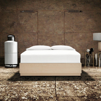Lit plateforme en chêne massif de style américain traditionnel avec rangement, design de lit douillet de style campagne française, disponible en plusieurs tailles pour chambre principale