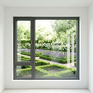 Fenêtre à battant moderne en bois, isolée thermiquement, avec revêtement en poudre fluorocarbonée, sur mesure, pour entrée de centre commercial, hall de supermarché, <span class=keywords><strong>façade</strong></span> extérieure - Product Image 2