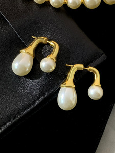 Nuevo Diseño, Pendientes <span class=keywords><strong>de</strong></span> Perlas <span class=keywords><strong>de</strong></span> Imitación <span class=keywords><strong>de</strong></span> Cobre Plateado, Estilo Retro Clásico, Ligeros y <span class=keywords><strong>de</strong></span> Lujo, Joyería <span class=keywords><strong>de</strong></span> Moda para Mujer - Product Image 6