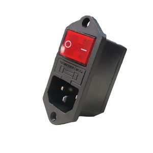 LZ-14-F21 industriel 3 prises C14 <span class=keywords><strong>prise</strong></span> <span class=keywords><strong>de</strong></span> <span class=keywords><strong>courant</strong></span> en laiton 10A 250V <span class=keywords><strong>borne</strong></span> à vis fusible unique marche-arrêt KCD4 interrupteur d'éclairage CE - Product Image 3