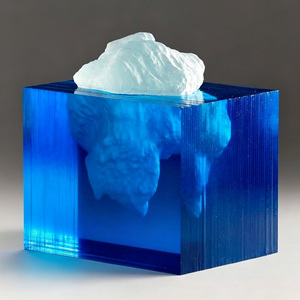 Scultura in Resina Trasparente Fatta a Mano a Forma di Iceberg, Eco-compatibile, Arte Marina Subacquea, Decorazione Personalizzabile - Product Image 3
