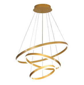 Lustres Suspendus au Design Moderne Simple Éclairage Led Lumières Pendentif Anneau en Cercle d'Or - Product Image 1