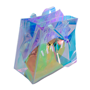 Custom Logo PVC Plastic Tote Bags Promotional Holographic Shopping Bag Hologram Plastic Bag