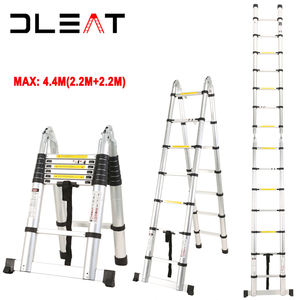 Escalier télescopique double en aluminium de 5 m à prix d'usine pour échafaudage avec pièces à charnières - Product Image 3