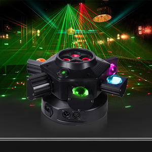 6-Head RGBW LED Cabeza móvil Luces láser Mini Disco Party Stage Magic Ball con luces de haz - Product Image 3