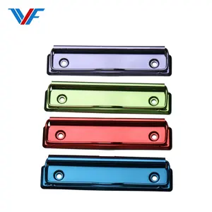 Factory Wholesale High Quality Plate Metal Clip Stationery Writing Board Clip Clamps With Pen Holder