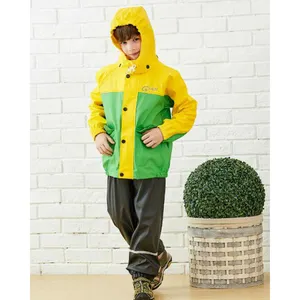 wholesale latest sport hiking camping rainwear Rain Coats pink Rain Jacket two pieces rain coat yellow raincoat pvc