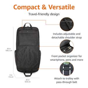 Free sample Travel <b>Suit</b> <b>Bag</b> <b>for</b> Men Large 40-Inch Carry on Garment <b>Bag</b> up to 3 <b>Suits</b> <b>for</b> Business Trips - Product Image 5
