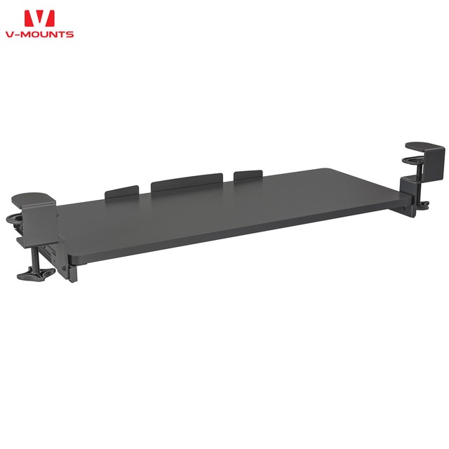 V-mounts Suitable for Lifting Tables Under Desk Keyboard Tray With Slide Rail and C-clamp for Simple Installation
