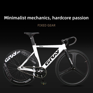 Vélo de route fixie GRAY F15 700C avec roue à 3 rayons, cadre aérodynamique en aluminium, vélo à pignon fixe léger pour étudiants, adultes, hommes et femmes - Product Image 3