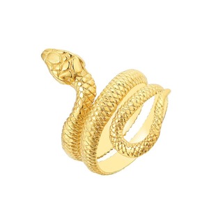 yunnique Snake Shape <b>Ring</b> Gold Steel Color Unisex Fashion Jewelry Party Accessory - Product Image 5