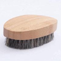 Ensemble brosse et peigne à barbe en poils de sanglier avec manche en bambou naturel, de haute qualité, écologique et découpé au laser
