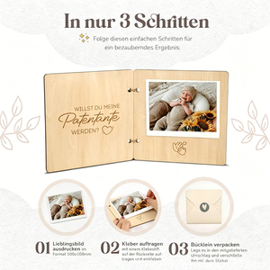 Album commémoratif pour bébé en bois écologique personnalisé, cadre photo pour échographie, pour annonces de <span class=keywords><strong>grossesse</strong></span>, nouvelle maman - Product Image 4