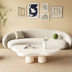 Tavolino da Caffè Moderno per Piccoli Appartamenti, Colore Crema, Design Contemporaneo, in Vetro, per <span class=keywords><strong>Soggiorno</strong></span>, Arredamento Casa, Disponibile in Diverse Misure - Product Image 4