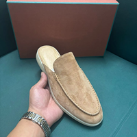 Sandales d'extérieur de luxe pour hommes et femmes en cuir véritable, nubuck et daim, respirantes, légères et décontractées à enfiler