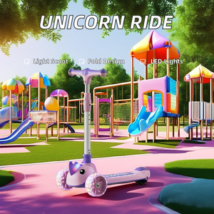Multifunctional Unicorn Folding Scooter Music Lights for Outdoor Use for Children Aged 3-8 Wholesale Fashionable Scooter <strong>Three</strong> - Product Image 4