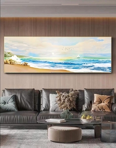 Golden Mountain & Ocean Waves <span class=keywords><strong>3D</strong></span> relieve arenisca pared arte moderno hogar Decoración paisaje para <span class=keywords><strong>paisajes</strong></span> marinos - Product Image 2
