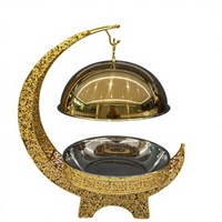KUNTAI 8L 201 Edelstahl Lebensmittelgeeigneter Alkoholbetriebener Goldener Chafing Dish Deckel Hängender Speisenwärmer 85-100°C Manuell
