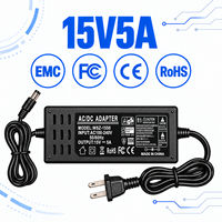 Adaptateur secteur de bureau 15V 5A 75W homologué FCC avec protection contre les surintensités pour moniteur, ordinateur portable et imprimante (vente en gros)