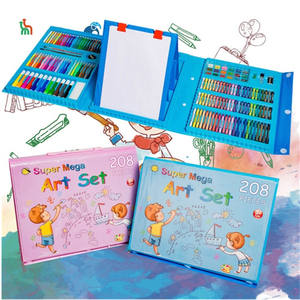 Caso Xin Bowen 2021 <span class=keywords><strong>208</strong></span> Pezzi di Plastica Non Tossica Bambini Pittura di Disegno di Arte Set Libro Da Colorare Cancelleria Set con cavalletto - Product Image 3