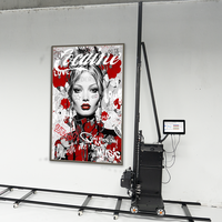Imprimante Offre Spéciale de la Grande Muraille MK02 avec roues, rails, double têtes, imprimante de décoration murale 3D 2 en 1
