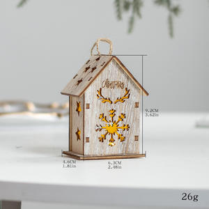 2025 adorno de escritorio de Navidad rústico modelo de casa de madera brillante Mini árbol de Navidad estatuilla batería nuevo estilo Decoración - Product Image 6