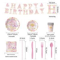 Assiettes et serviettes en papier décoratives pour fête d'anniversaire de princesse, fournitures pour fête d'anniversaire sur le thème du château pour petite fille
