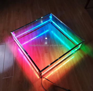 Piattaforma di nozze LED fase 3D effetto specchio vetro temperato Led pista da ballo <span class=keywords><strong>fiori</strong></span> Display per la festa di nozze - Product Image 4