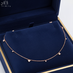 <b>Top</b> Quality Fine Jewelry Minimalist Layering Necklace 18K Solid <b>Rose</b> Gold Necklace Real Natural Diamond Necklace For Women Gift - Product Image 6