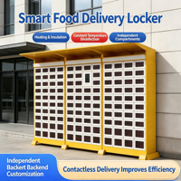 Casier intelligent de livraison de repas à emporter, double face, sans contact, avec fonction de désinfection, de stockage et de maintien au chaud